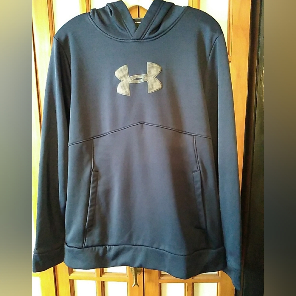 Mens Navy Blue Under Armour Storm Hoodie Sweatshirt Sz M